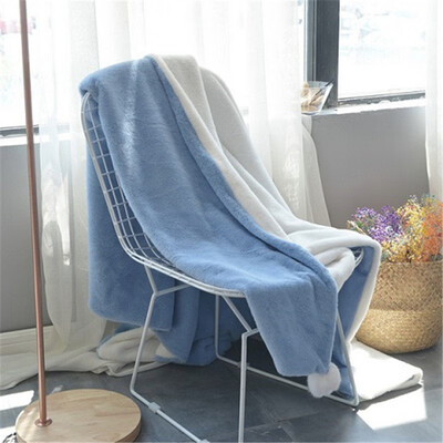 

Soft Warm Kintted Throw Blankets Manta Coral Flannel Blanket with Balls Sofa Couch Bed Home Plane Fluffy Cobertor