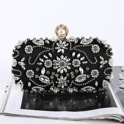 

Tailored Women Fashion Evening Handbag Diamond Beaded Party Clutch Shoulder Cross Bag