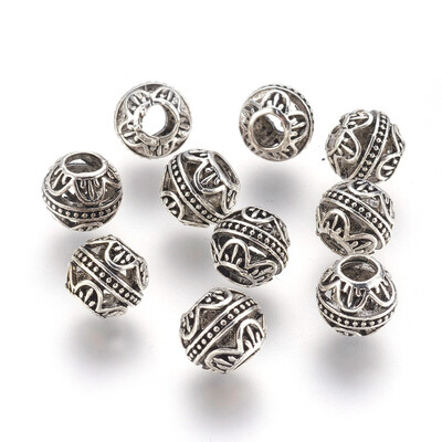 

Tibetan Style Alloy European Beads Rondelle Antique Silver 10105x95mm Hole 45mm