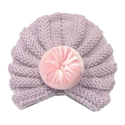 

Newborn Baby Boy Girl Knitted Turban Pom Hat Winter Warm Beanie Head wear Cap New Fashion Children Hat For Girls