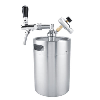 

Greensen 5L Mini Stainless Steel Keg with Faucet Pressurized Home Brewing Craft Beer Dispenser Set