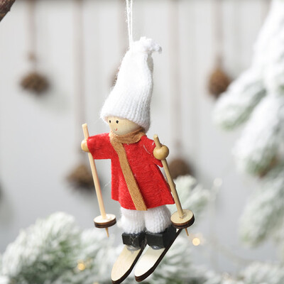 

Siaonvr Christmas Decoration Non-woven Ski Snowman Small Ornaments Doll Pendant