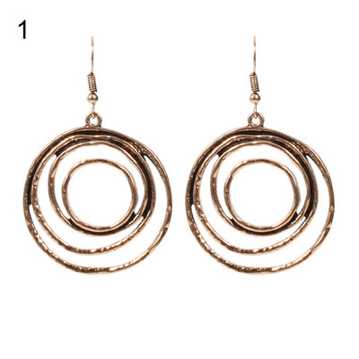 

Vintage Hollow Spiral Circle Charm Women Hook Earrings Banquet Jewelry Gift