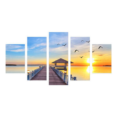 

Seaside View HD Printed Canvas Paintings 5 Piece Frameless Wall Art Picture