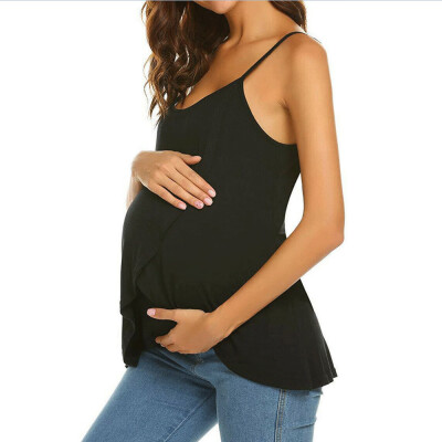 

Womens Maternity Breastfeeding Clothes Tee Sleeveless Nursing Shirt Tank Tops