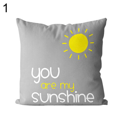 

Sunshine Flower Happy Pillow Case Cushion Cover Sofa Bed Car Cafe Office Decor