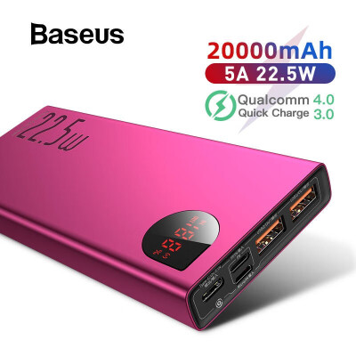 

Baseus SCP Adaman Metal Digital Display Quick Charge 20000mAh Power Bank for iPhone 11HuaweiSamsungXiaomi with QC30PD30