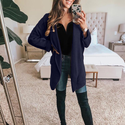 

Women Long Sleeve Lapel Collar Cardigan Solid Autumn Coat Winter Outwear Tops