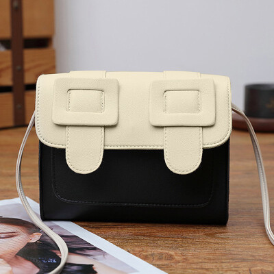 

2019 Quality Women Leather Flap Handbags Fashion Color Blocks Mini Messenger Bags Hasp Shoulder Bag Female Summer Crossbody Bags