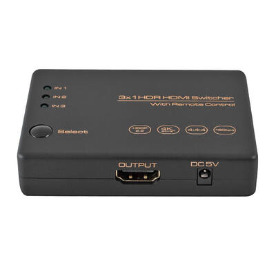 

3x1 HDMI Splitter 4K 60Hz HDCP 22 HDR 3 In 1 Out HD Switcher for HDTVXBox