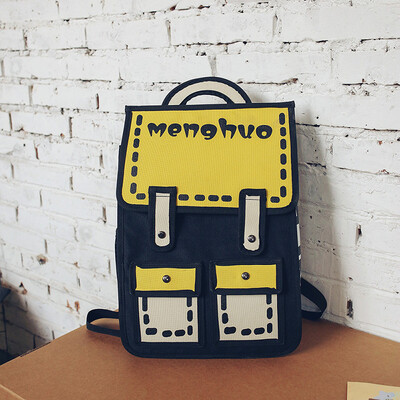 

3D stereoscopic Lin Miao same schoolbag female Korean version of high school junior high school students campus backpack teenagers