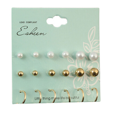 

18pcs Earring Set Cuff Simulated Vintage Clip Fashion For Stud Chic Men Crystal boho style