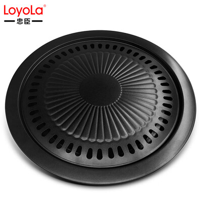 

loyola Korean barbecue tray outdoor card stove barbecue tray portable non-stick pan iron plate baking pan LP-9