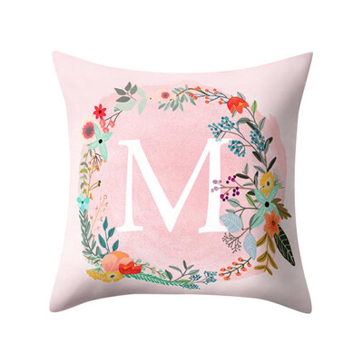 

〖Follure〗English Alphabet Pillow Print Cushion Flower Pillowcase Cover Room Decoration