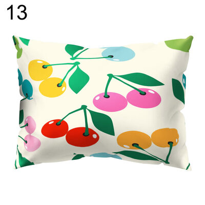 

Cute Cherry Printed Rectangle Throw Pillow Case Cushion Cover Home Car Decor