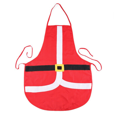 

Santa Claus Christmas Apron Decor For Home Kitchen Dinner Party Festive Red Cloth Adult Pinafore