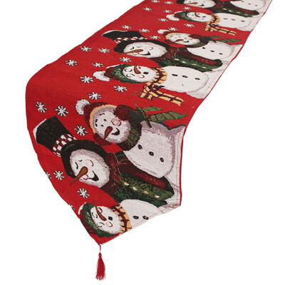 

Christmas Dining Table Polyester Cotton Flag Xmas Party Venue Banquet Home Decor