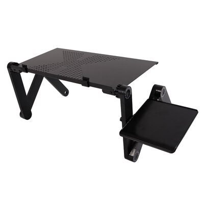 

Multifunction Folding Table Adjustable Tray PC Laptop Reading Desk TV Dinner Bed Black