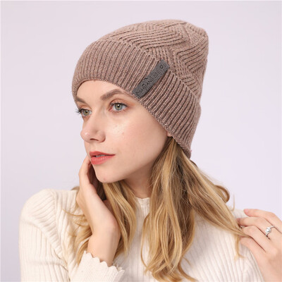 

Tailored Unisex Keep Warm Winter Casual Solid Knitted Hat Wool Hemming Hat Ski Hat