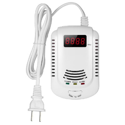 

Plug-in Battery Operated Gas Alarm Human Voice Prompt & LED Flashing Warning Home Combustible Gas Propane Methane Leak Senso