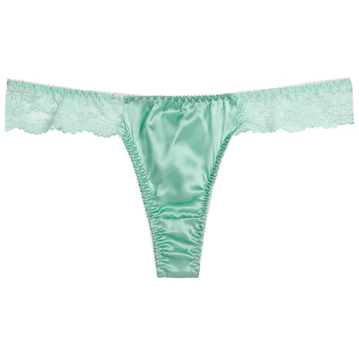 

Women Lace Low Waist Silk Breathable Sexy Triangle Briefs Underwear