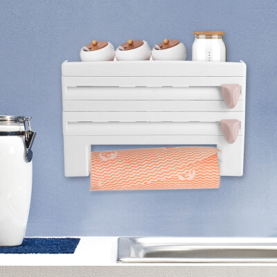 

Kitchen Cling Film Cut Sauce Bottle Storage Rack Paper Towel Holder Mount Kitchen Tool