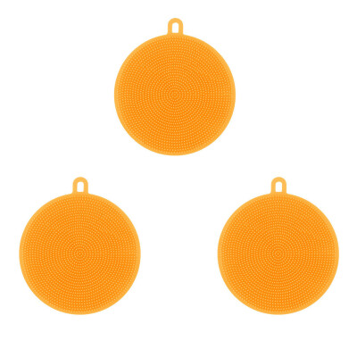 

Toponeto 3Pcs Silicone Dish Washing Sponge Scrubber Kitchen Cleaning antibacterial Tool