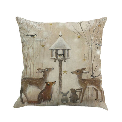 

Siaonvr Christmas Printing Dyeing Sofa Bed Home Decor Pillow Cover Cushion Cover A