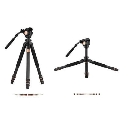 

Andoer 69inch Professional Carbon Fiber Video Camera Tripod with Fluid Drag Head for Canon Nikon Sony DSLR Max Payload 15kg