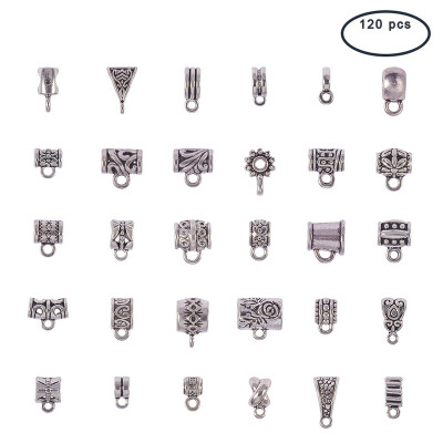 

PH PANDAHALL 120 pcs Tibetan Style Alloy Hanger Links Connectors Bails Beads for European Charm Bracelet