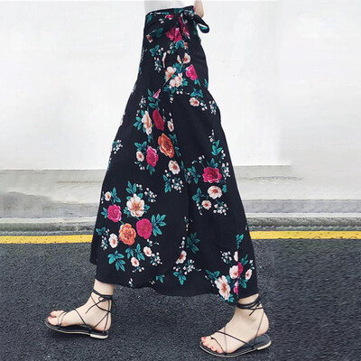 

Floral Womens Summer Skirts Below The Knee Korean Style Fairy Elegant Casual