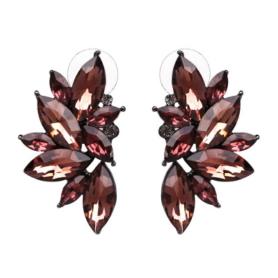 

JURAN 10 Colors Fashion Brincos Factory Price Vintage Full Crystal Stud Earrings Maxi Statement Earrings for Women Party Jewelry