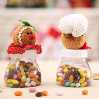 

Christmas Candy Bottle Jar Storage Case Gift Box Santa Jars Container Decoration