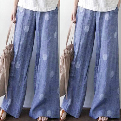 

Summer Pants Women Wave Point Loose Tightness Workout Waistband Beach Pants