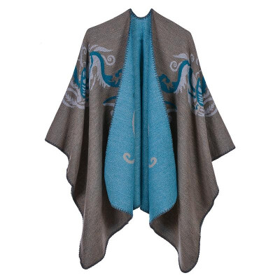 

Fashion Women Floral Print Pattern Poncho Winter Scarf Thick Warm Shawl Pashmina Casual Cloak Outwear