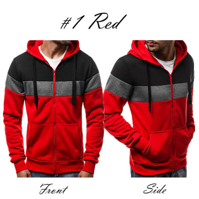 

New Mens Winter Slim Hoodie Warm Hooded Sweatshirt Coat Jacket Outwear Sweater