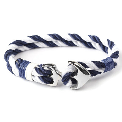 

High Quality Bracelets Men Charm Metal Nautical Survival Rope Chain Bracelet Male Wrap Bracelet