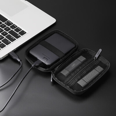 

BUBM mobile hard disk protection kit Seagate Toshiba Western Digital 25-inch shockproof hard disk case shockproof bag black small ERD