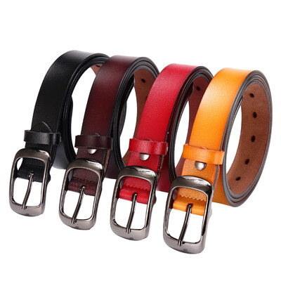 

Mens leather belt two-layer leather pin buckle simple wild business belt Korean youth casual belt belt