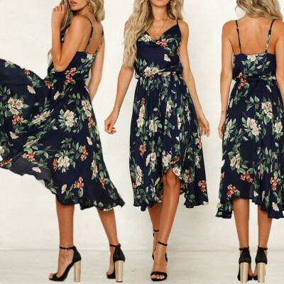 

Women Summer Floral Boho Evening Party Casual Beach Long Sundress Maxi Dress