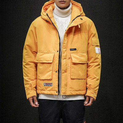 

Toponeto New Fashion Mens Winter Casual Pure Color Hooded Warm Cotton Clothing Coat