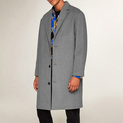 

Mens Business Lapel Windbreaker Overcoat Slim Fit Long Trench Coat Peacoat 2019