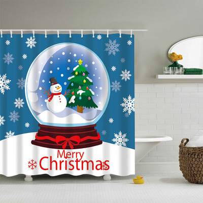 

〖Follure〗Christmas Gift Boxes In Snow Bathroom Shower Curtain Waterproof Fabric &12 Hooks