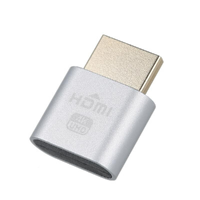 

VGA HD Display Emulator Dummy Plug Headless Ghost Virtual Display Adapter fit-Headless 1920x108060Hz Silver