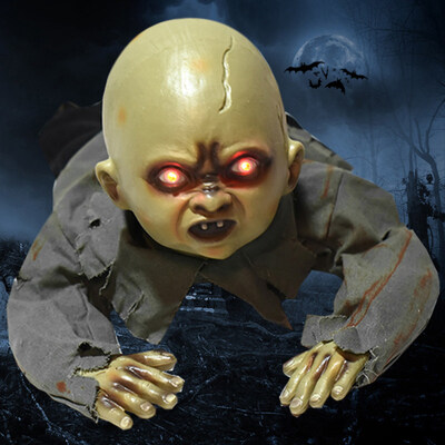 

Halloween LED Animated Crawling Baby Zombie Ghost Sound Doll Prop Party Decor
