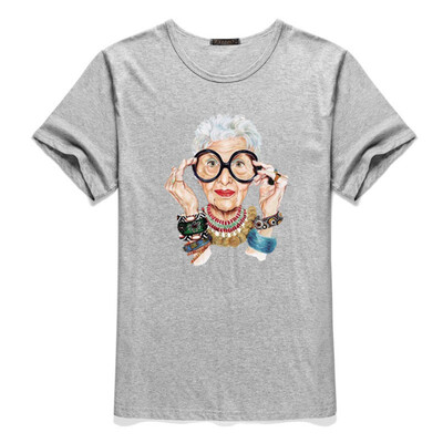 

Summer Tumblr Old Women Print T Shirt Women Cotton O-neck Short Sleeve Tops For Women Kawaii Tshirt