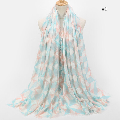 

2018 autumn&winter new geometric diamond scarf foreign trade original single autumn&winter cotton&linen printed shawl