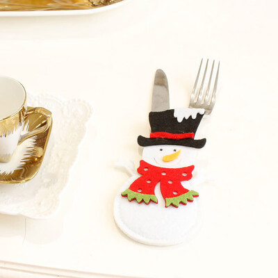 

Tailored Christmas Cartoon Accessorie Snowman Dinnerware Cover Xmas Fork Tableware Cover