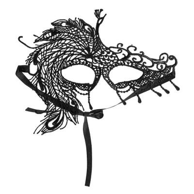 

Woman Sexy Black Lace Peacock Mask Hollow Mysterious Masquerade Party Mask