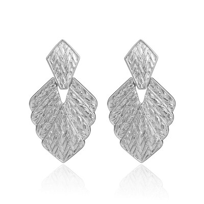 

EK157 Metal Big Drop Earrings for Women European Exaggerated Leaf Earring Wedding Party Jewelry Simple Texture Punk Pendientes